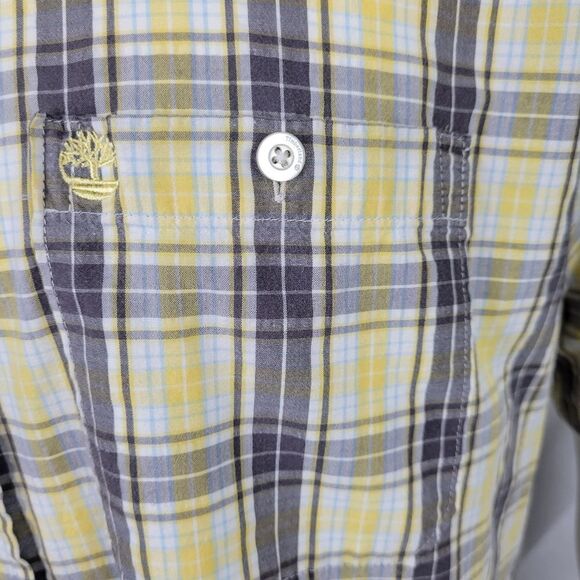 Timberland Yellow and Gray Button Down Collared Shirt - Picture 5 of 7